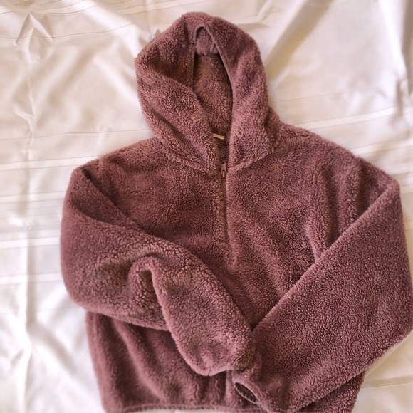 Bluenotes Dusty Rose Hooded Sweater Plush and Cozy - Picture 3 of 11